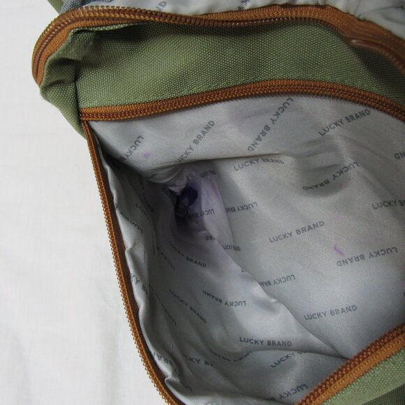Lucky Brand Green Canvas Leather Trim Clover Good Fortune Logo Backpack main image 5